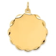 thumbnail image 1 of 14k Yellow Gold .027 Gauge Engravable Scalloped Disc Charm, 1 of 3