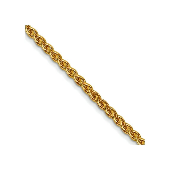 14k Yellow Gold 1.1mm Solid Polished Spiga Chain Necklace 24 Inch Lobster Claw Chain Necklace for Women and Men