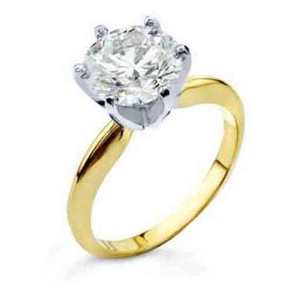 14k Yellow Gold 1.24 Carat Solitaire Brilliant Round Cut Diamond Engagement Ring
