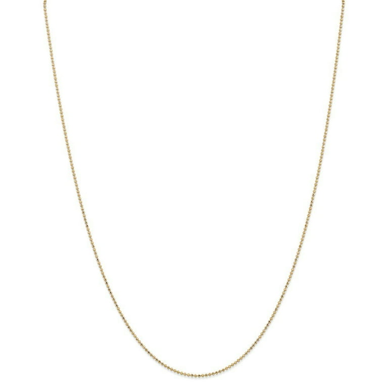 14k Yellow Gold 1.2mm Sparkle-Cut Baby Ball Chain Necklace - 2.7 Grams - 20  Inch - Walmart.com