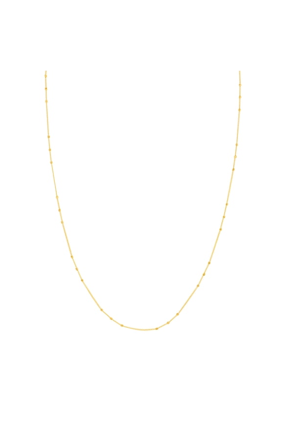 14k Yellow Gold 1.35mm Triple Cube Saturn Chain Necklace Lobster Lock Closure 16 Inch Chain Necklace for Women and Men