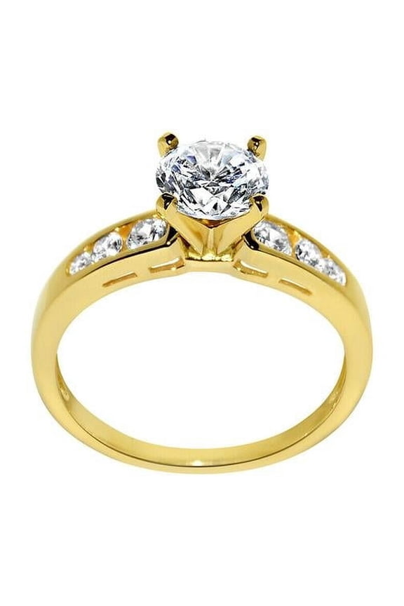 14k Yellow Gold 1.375 Carat TGW Round-cut Diamonette Engagement Ring, Size 5