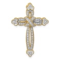 thumbnail image 1 of 14k Yellow Gold 1/4ct. Diamond Budded Cross Chain Slide, 1 of 4