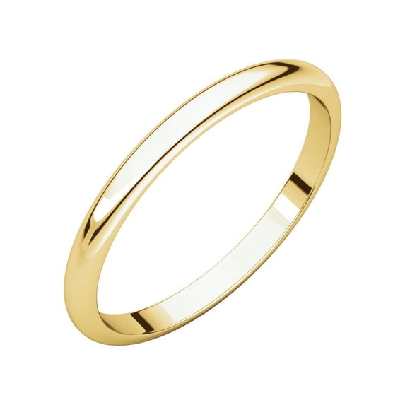 14k Yellow Gold 1.5mm Half Round Band Ring - 1.5 Grams - Size 7.5