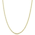 thumbnail image 1 of 14k Yellow Gold 1.5mm Solid Rope Chain Necklace, 16” to 24”, Women’s, Unisex, 1 of 2