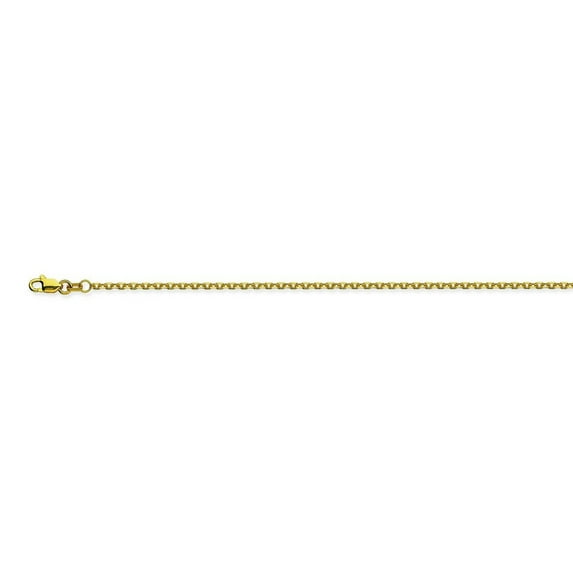 14k Yellow Gold 1.5mm Sparkle-Cut Cable Chain Necklace Lobster Claw Closure - 3.5 Grams - 24 Inch