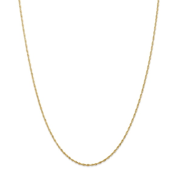 14k Yellow Gold 1.5mm Sparkle-Cut Extra-Lite Rope Chain Necklace - 2.0 Grams - 14 Inch
