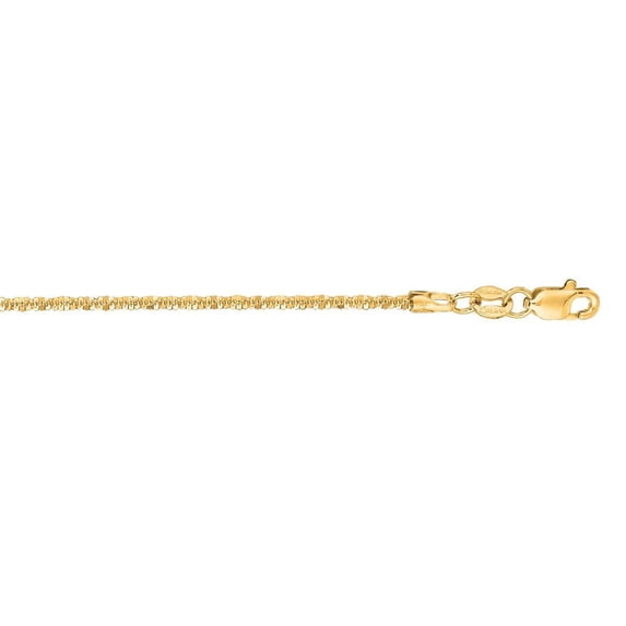 14k Yellow Gold 1.5mm Sparkle-Cut Sparkle Chain With Lobster Clasp Necklace - 2.7 Grams - 16 Inch