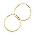thumbnail image 1 of 14k Yellow Gold 1.5mm Thick Round Tube Endless Hoop Earrings, High Polished, (25mm), 1 of 2