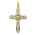thumbnail image 1 of 14k Yellow Gold 1/6ct. Diamond Filigree Cross Pendant Charm, 1 of 4