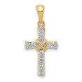 thumbnail image 1 of 14k Yellow Gold 1/6ct. Diamond Latin Cross Pendant Charm, 1 of 3
