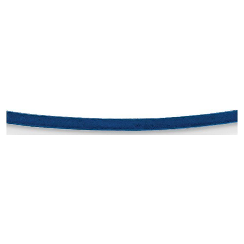 14k Yellow Gold 1.6mm Royal Blue Leather Cord Necklace - 16 Inch - Lobster Claw