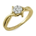 thumbnail image 1 of 14k Yellow Gold 1/7 Carat(ctw) Round Cut Natural White Diamond Shank Promise Engagement Ring for Women Wedding Birthday (Diamond Color: H-I, Clarity: I2, 0.14ctw) Ring Size-4.5, 1 of 4