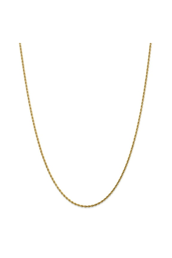 14k Yellow Gold 1.75mm Diamond Cut Solid Rope Chain w/ Lobster Clasp 24"