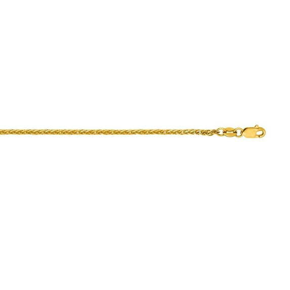 14k Yellow Gold 1.8mm Shiny Square Wheat Chain With Lobster Clasp Necklace - 3.9 Grams - 20 Inch