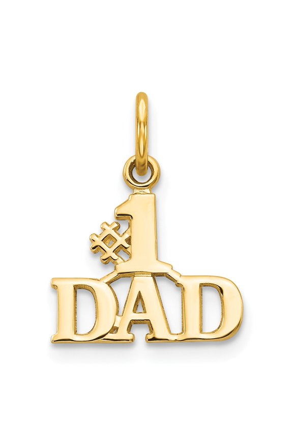 14k Yellow Gold #1 DAD Charm Pendant