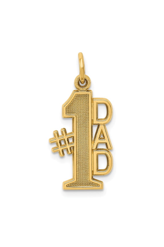 14k Yellow Gold #1 DAD Charm Pendant