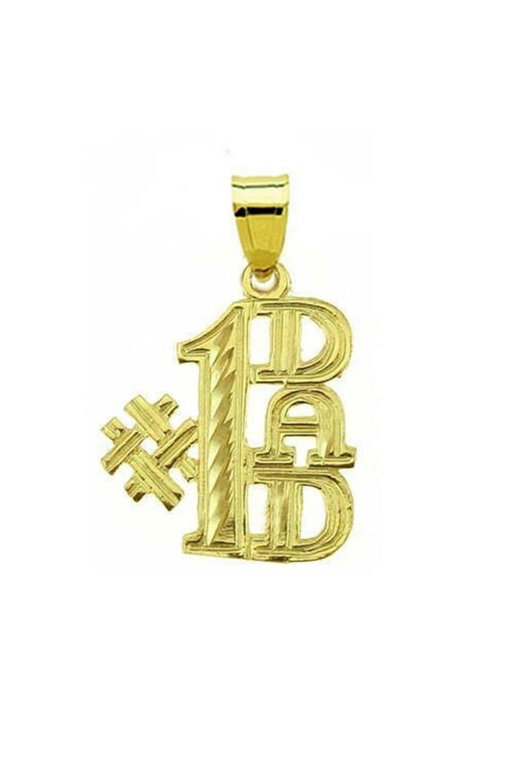 14k Yellow Gold #1 DAD Pendant, Made in USA