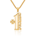 thumbnail image 1 of 14K Solid Yellow Gold Best Grandpa Necklace Chain Pendant Charm, 1 of 8