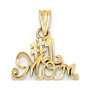 14k Yellow Gold #1 Mom Charm