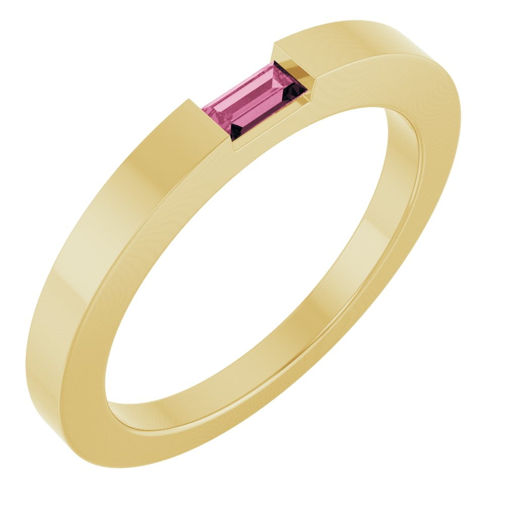 14k Yellow Gold 1 One-Stone Family Stackable Fashion Ring Fine Jewelry ...