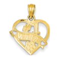 thumbnail image 1 of 14k Yellow Gold #1 WIFE Heart Charm Pendant, 1 of 4