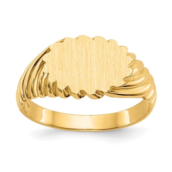 14k Yellow Gold 10.0x7.5mm Open Back Signet Ring