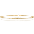 thumbnail image 1 of 14K Solid Yellow Gold 1.5mm Rope Chain Anklet Summer Beach Foot Ankle Bracelet, 1 of 10