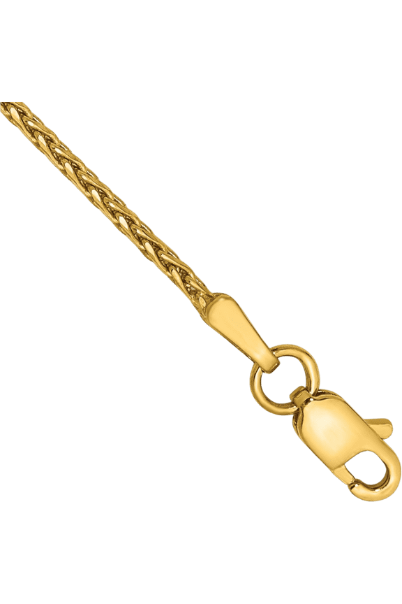 14K Solid Yellow Gold 1.5mm Parisian Spiga Wheat Link Chain Anklet Summer Beach Foot Ankle Bracelet