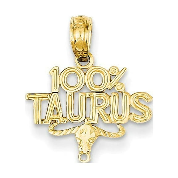 14k Yellow Gold 100% TAURUS Zodiac Charm Pendant