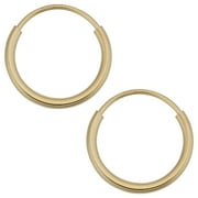 KOOLJEWELRY 14k Yellow Gold 10mm Round Tube Endless Hoop Earrings