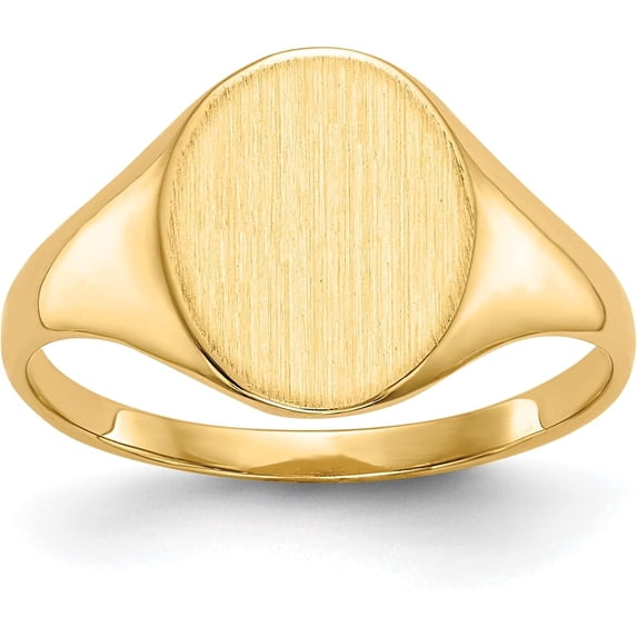 14k Yellow Gold 11.0x9.5mm Closed Back Signet Ring - Ring Size 5.0
