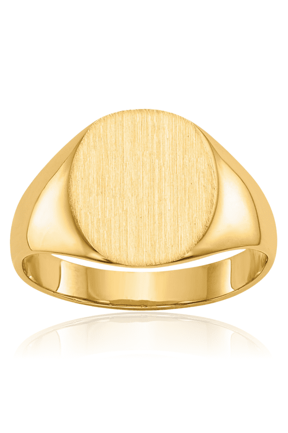 14K Solid Yellow Gold Custom Engraved Signet Ring Handmade Personalized Monogram Initial Letter Band