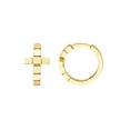 thumbnail image 1 of 14k Yellow Gold 11.92x7.02 Cube Religious Faith Cross Hoop Earrings Hoop Earring for Women, 1 of 2