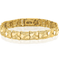 thumbnail image 1 of 14K Solid Yellow Gold 12.50mm Chunky Nugget Chain Bracelet, 1 of 4