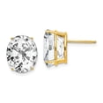 thumbnail image 1 of 14k 12x10mm Oval Cubic Zirconia Post Earrings XE91CZ, 1 of 4