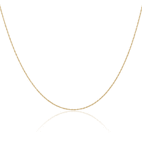 14K Solid Yellow Gold 0.5mm Cable Rope Chain Twisted Link Necklace