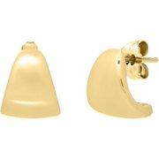14k Yellow Gold 14.5mm Graduated Puffed Up Hoop Earrings