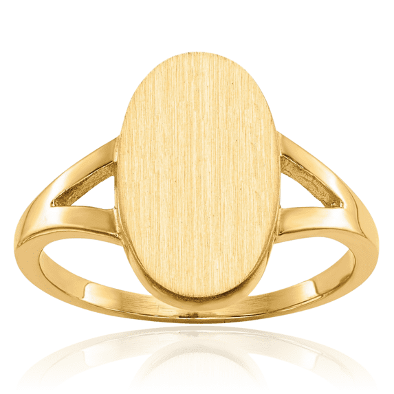 14K Solid Yellow Gold Custom Engraved Signet Ring Handmade Personalized Monogram Initial Letter Band