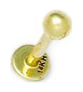 14k Yellow Gold 14 Gauge Ball Shaped Body Piercing Jewelry Labret Stud
