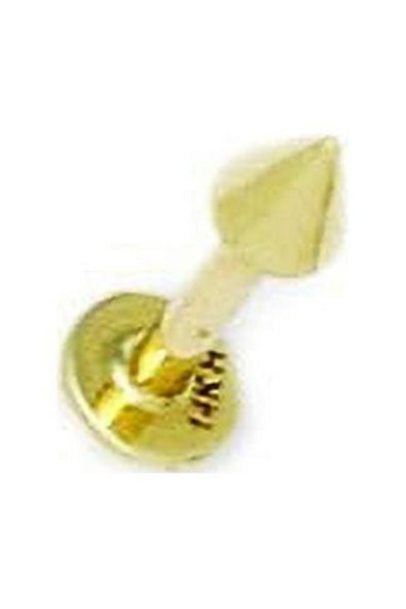 14k Yellow Gold 14 Gauge Cone Shaped Body Piercing Jewelry Labret Stud