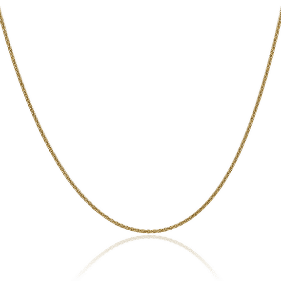 14K Solid Yellow Gold 1.4mm Round Cable Rolo Link Chain Belcher Necklace 14 inch