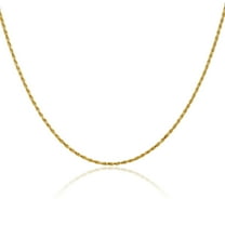 14K Solid Yellow Gold 1.5mm Rope Chain Twisted Link Necklace