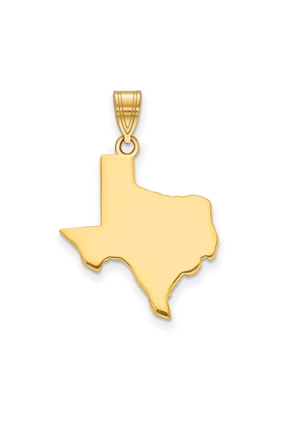 14k Yellow Gold 14KY Texas State Pendant Charm