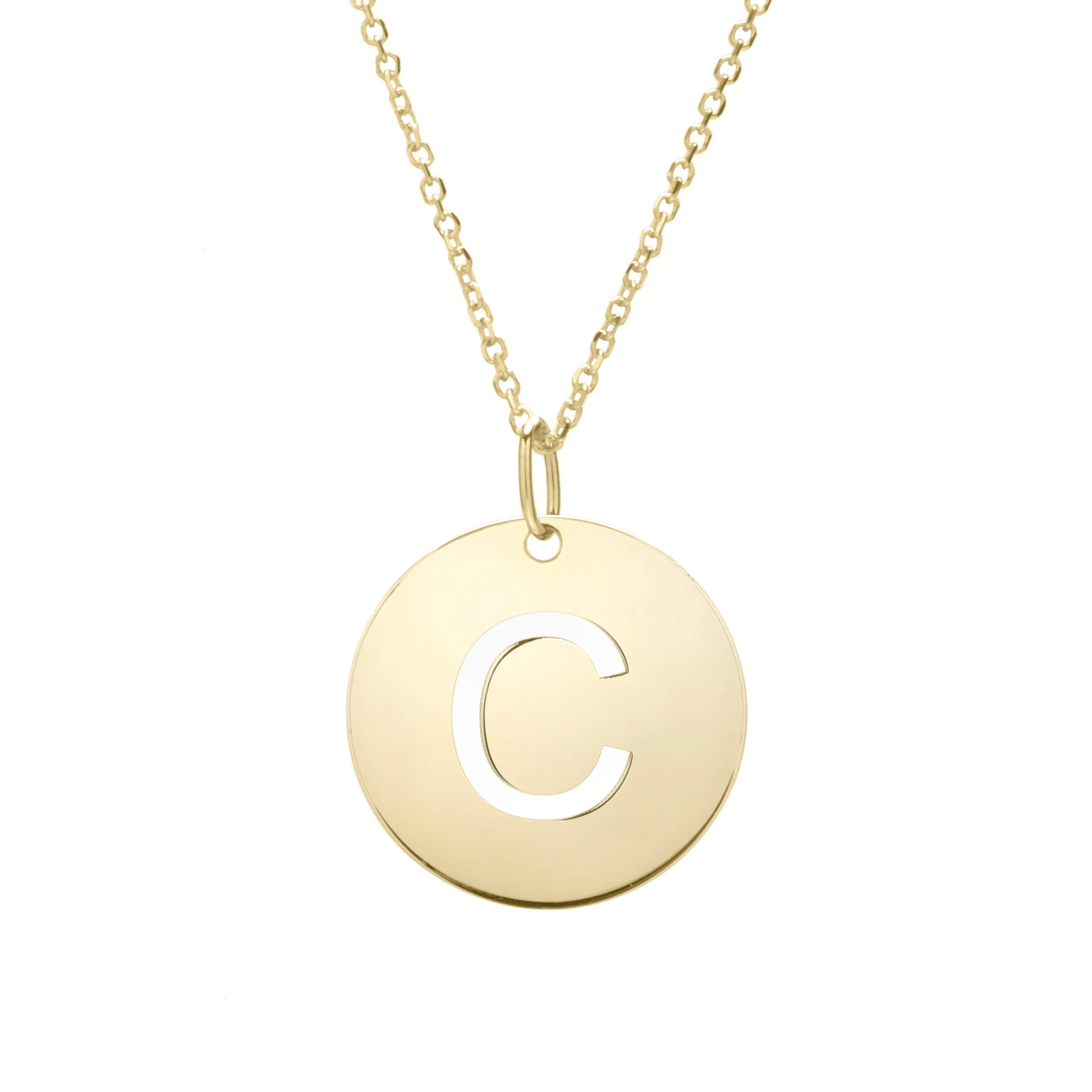 JewelStop 14k Yellow Gold 15mm Initial-Z Pendant, 18