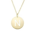 thumbnail image 1 of JewelStop 14k Yellow Gold 15Mm Initial-N Pendant, 18" 0.8Mm Extendable Classic Cable Chain, 1 of 2