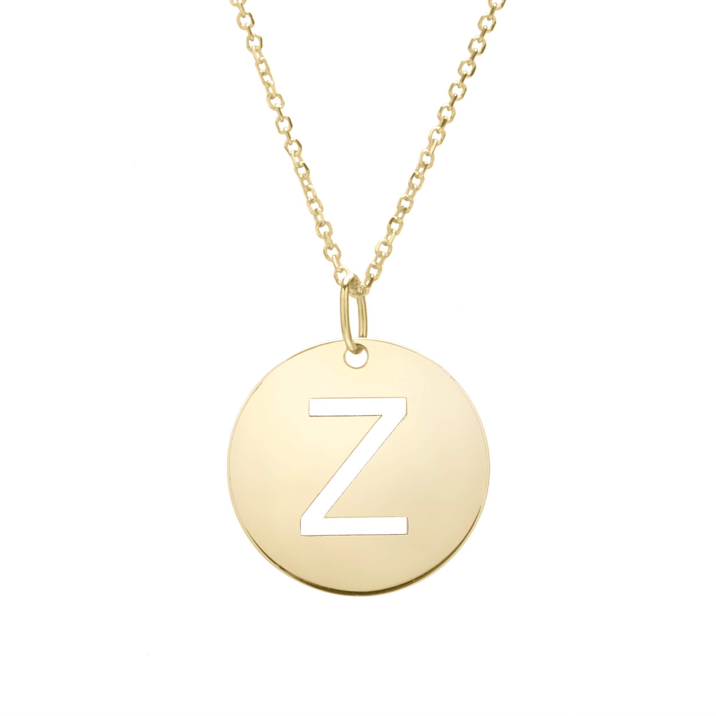 JewelStop 14k Yellow Gold 15mm Initial-Z Pendant, 18