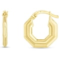thumbnail image 1 of 14k Yellow Gold 16.7mm Puffed Hexagon Hoops Earrings, 1 of 3