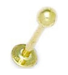 14k Yellow Gold 16 Gauge Ball Shaped Body Piercing Jewelry Labret Stud