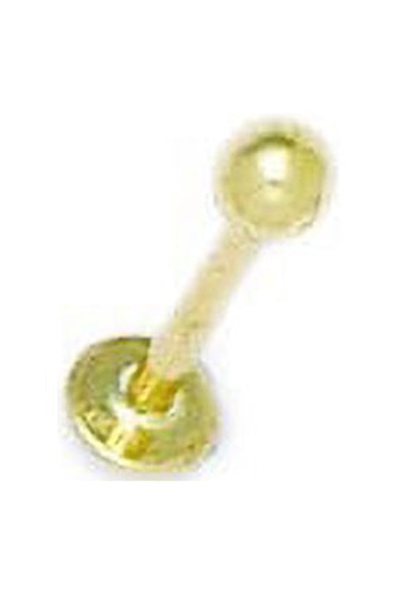 14k Yellow Gold 16 Gauge Ball Shaped Body Piercing Jewelry Labret Stud